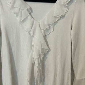 Ruffled white top